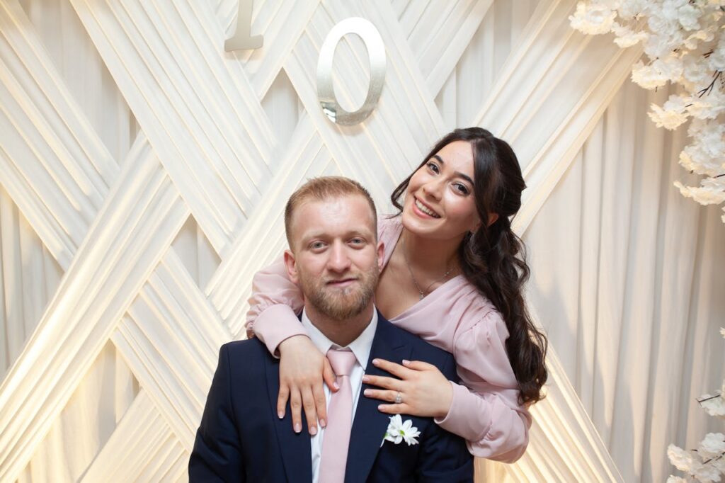 Portrait of Smiling Newlyweds